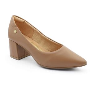 Stiletto Zapato de vestir color vison para mujer con taco cuadrado medio y diseño clásico - Bestseller