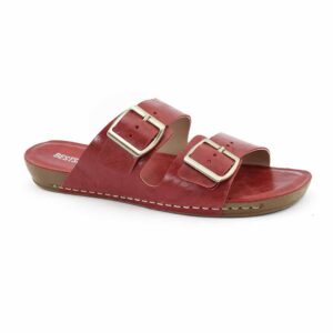 Zueco cuero mujer Birken bordó
