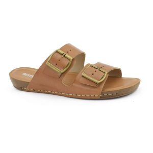 Zueco cuero mujer Birken camel