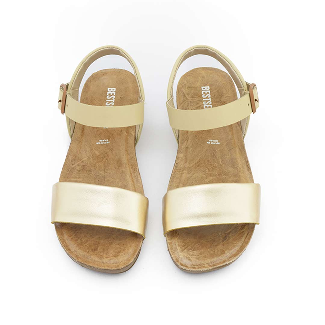 Sandalia mujer cuero Jasmín Oro - Imagen 5