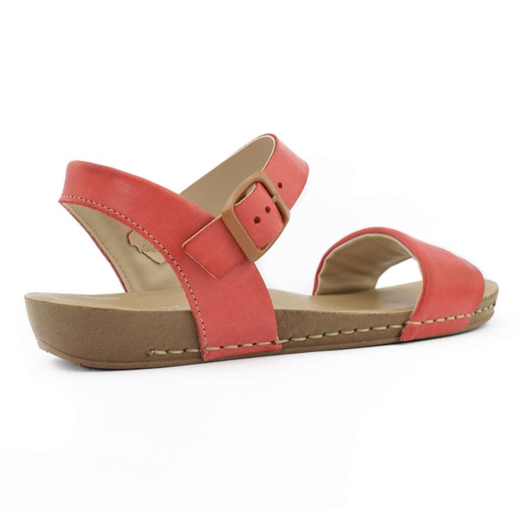 Sandalia mujer cuero Jasmín coral - Imagen 4