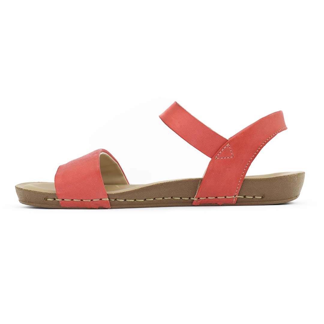 Sandalia mujer cuero Jasmín coral - Imagen 3