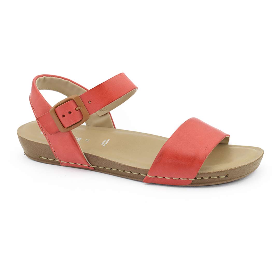 Sandalia mujer cuero Jasmín coral