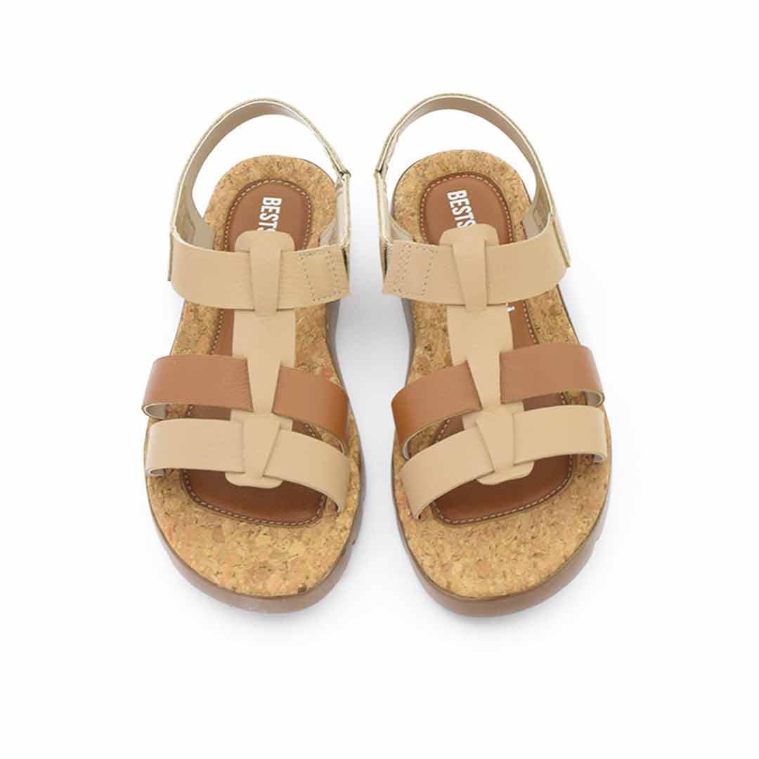 Sandalia mujer cuero Fabiola nude - Imagen 5