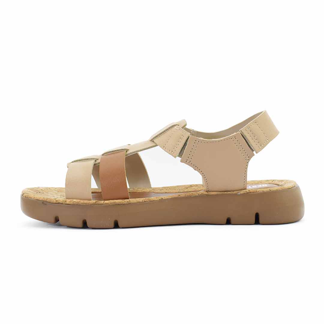 Sandalia mujer cuero Fabiola nude - Imagen 4