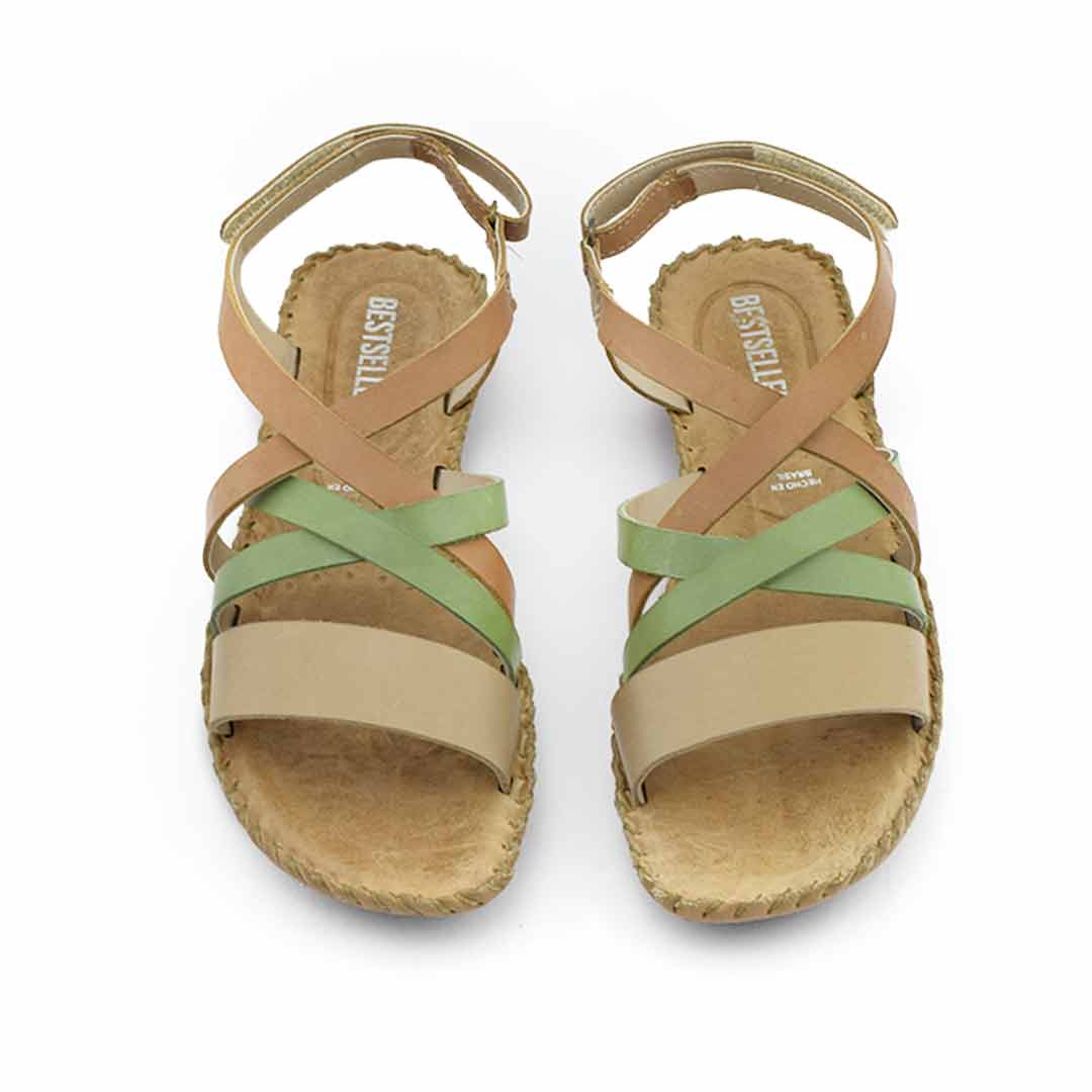 Sandalia cuero mujer Jade visón - Imagen 4