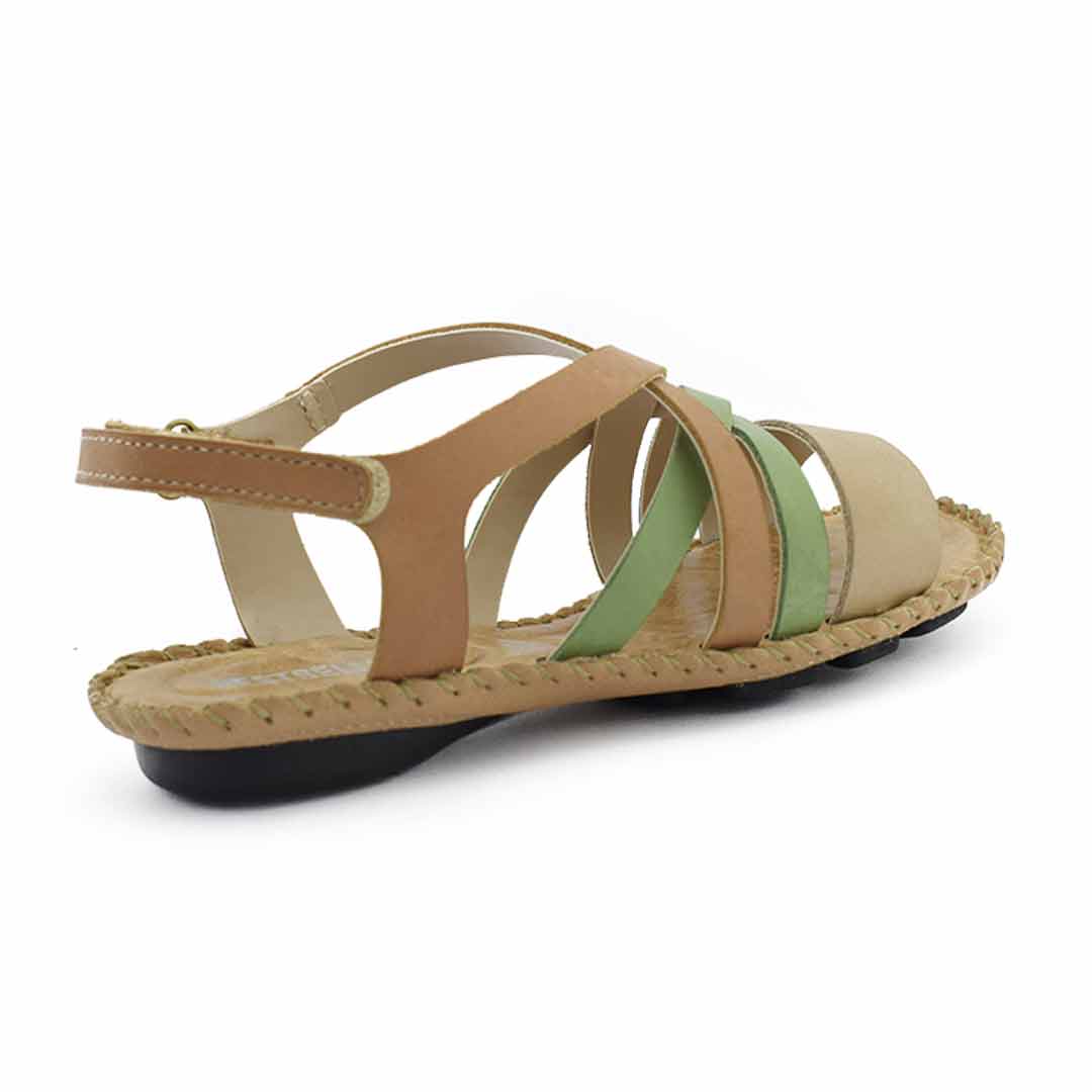 Sandalia cuero mujer Jade visón - Imagen 5