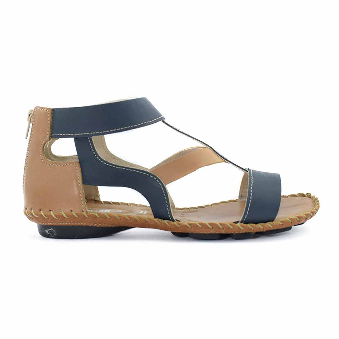 Sandalias Romana cuero mujer azul - Imagen 2