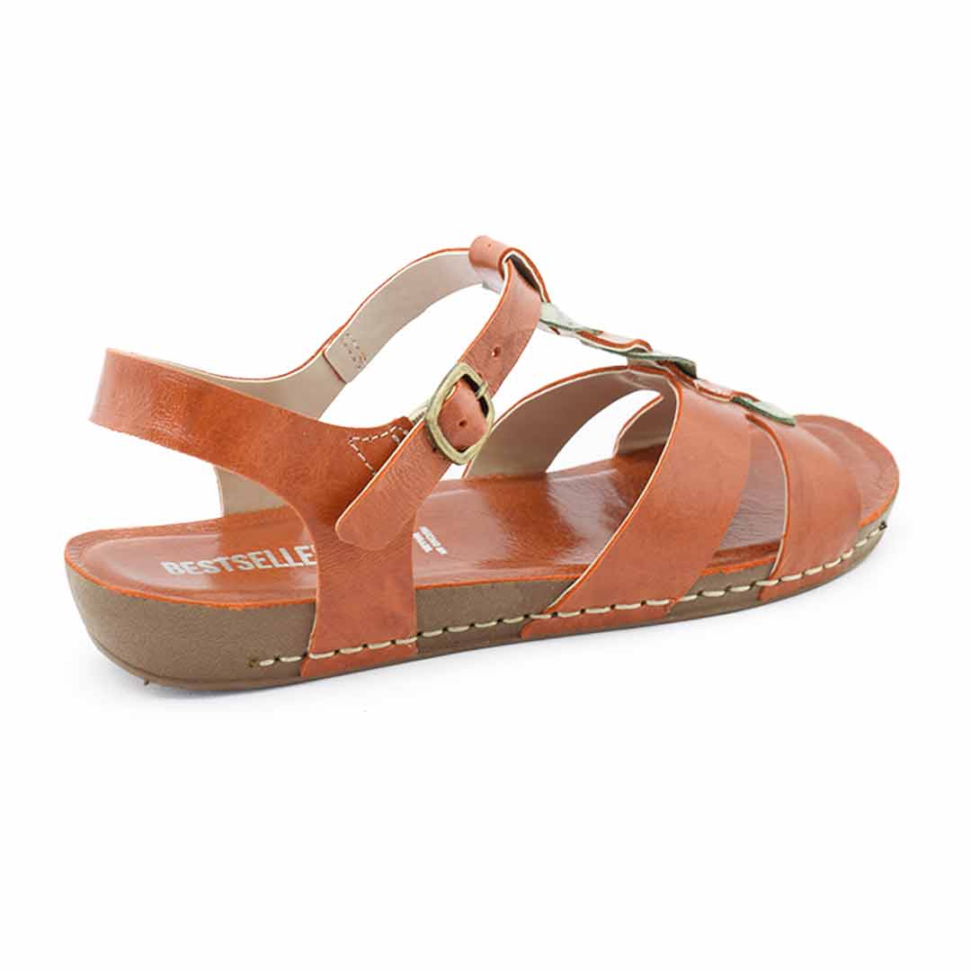 Sandalia mujer cuero Annita ladrillo - Imagen 5