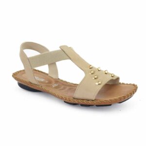 Sandalias cuero chatitas Haida vison