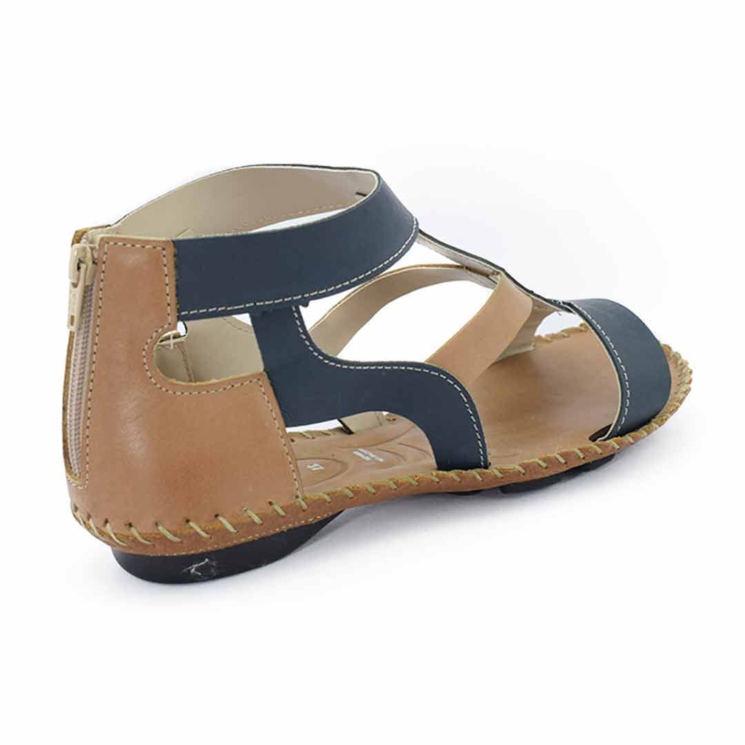Sandalias Romana cuero mujer azul - Imagen 4