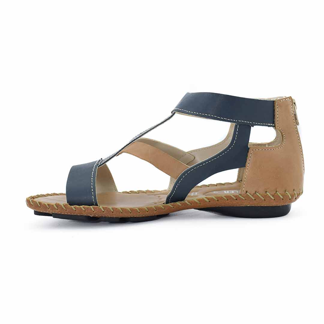 Sandalias Romana cuero mujer azul - Imagen 3