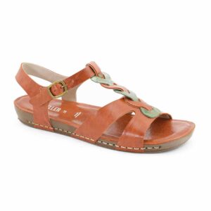 Sandalia mujer cuero Annita ladrillo