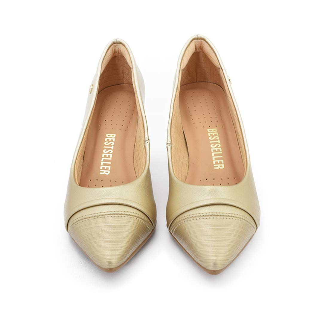 Stiletto taco alto Sofia champagne - Imagen 5