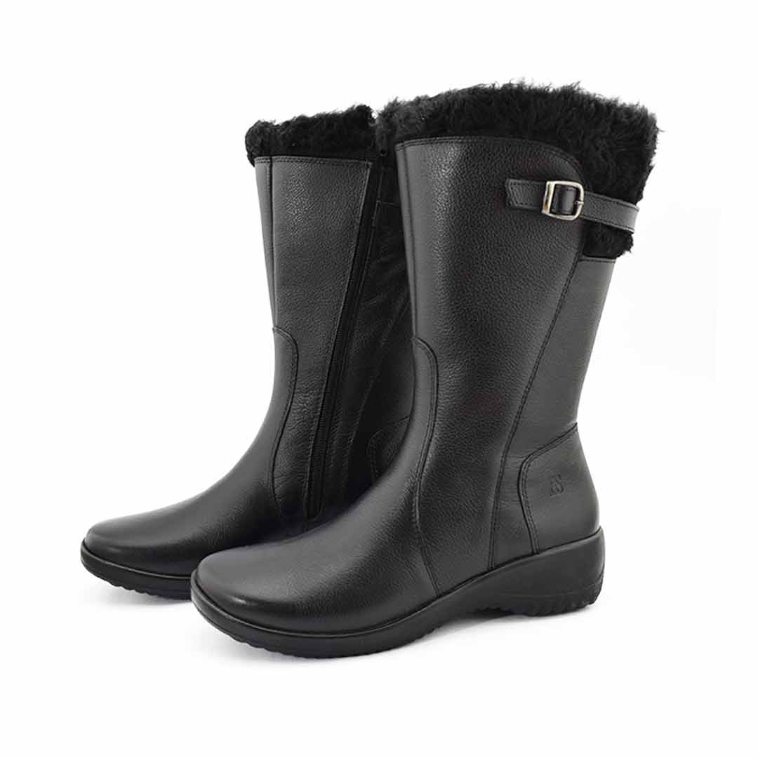 Botas cuero altas mujer Brena negras - Imagen 2
