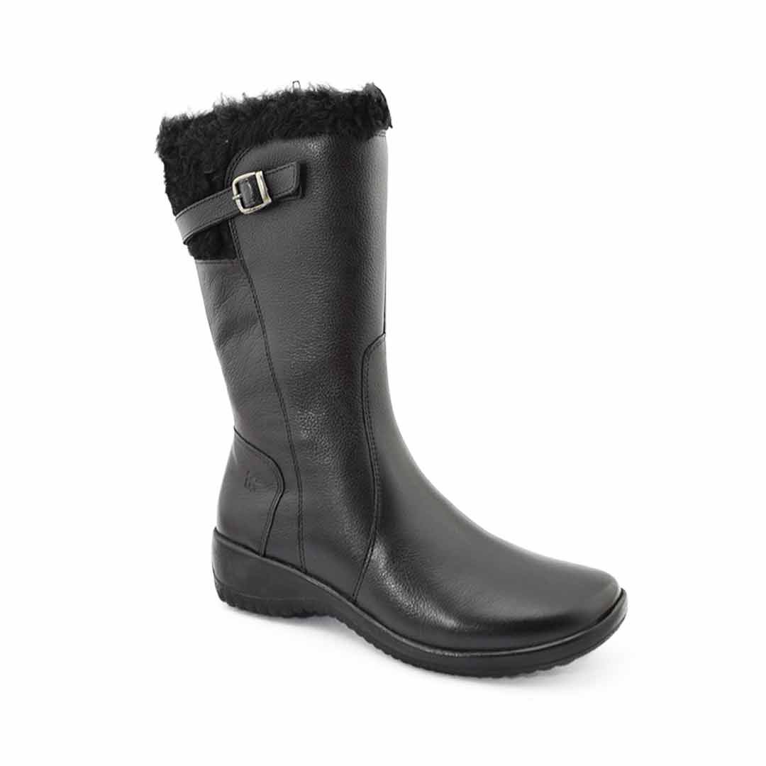 Botas cuero altas mujer Brena negras - Imagen 3