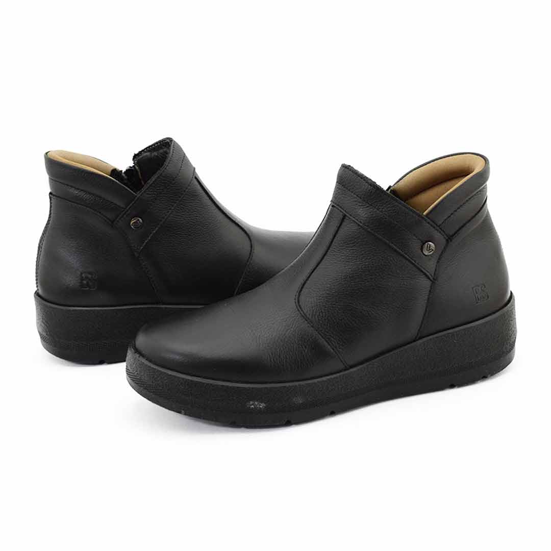Botinetas cuero mujer Helia negras - Imagen 4