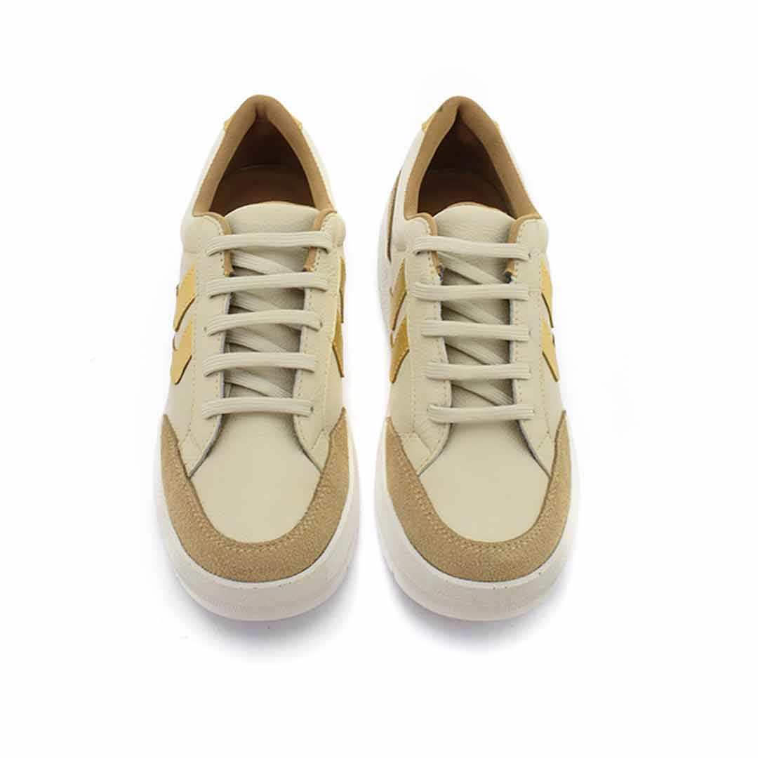 Zapatillas mujer Aitana cuero crema - Imagen 3