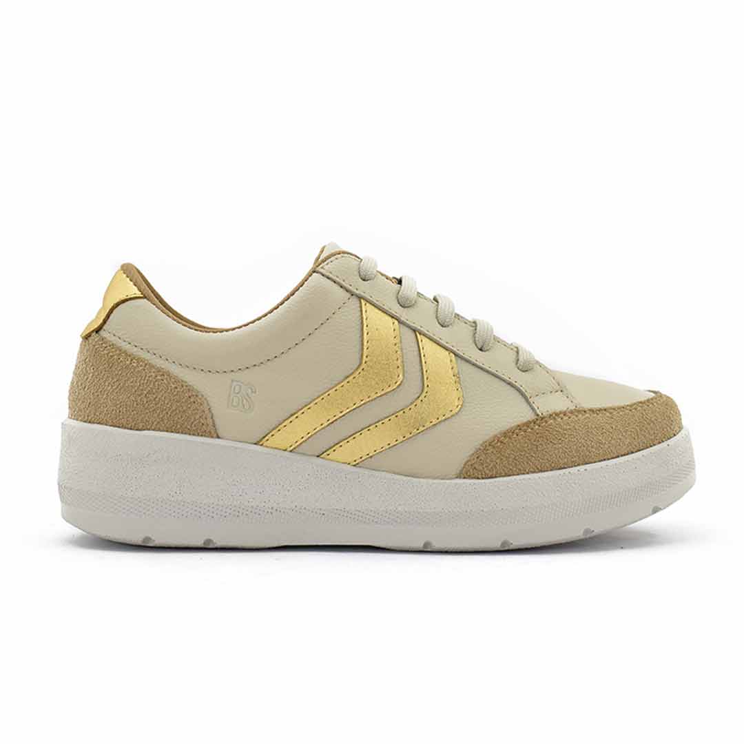 Zapatillas mujer Aitana cuero crema
