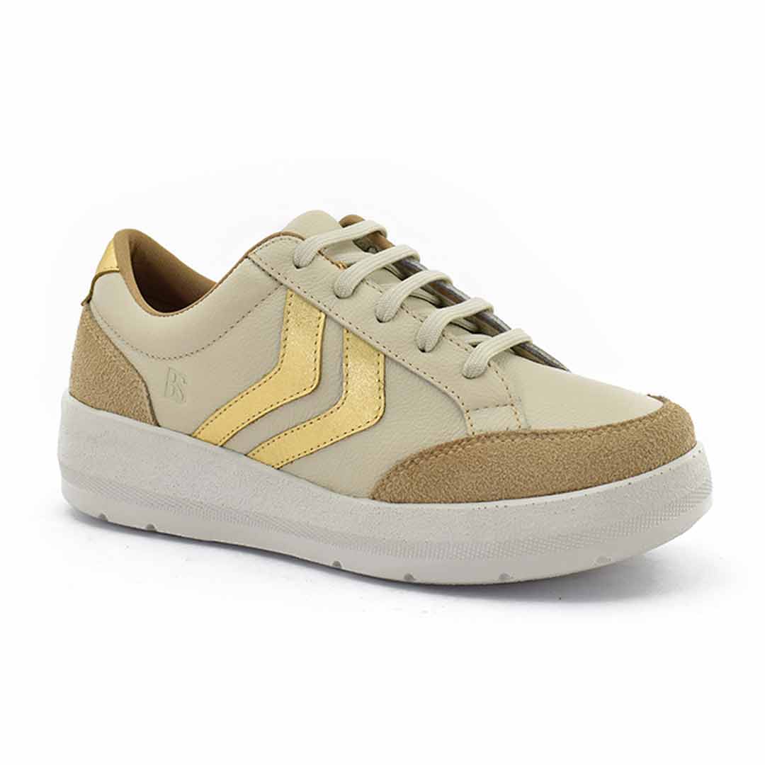 Zapatillas mujer Aitana cuero crema - Imagen 6