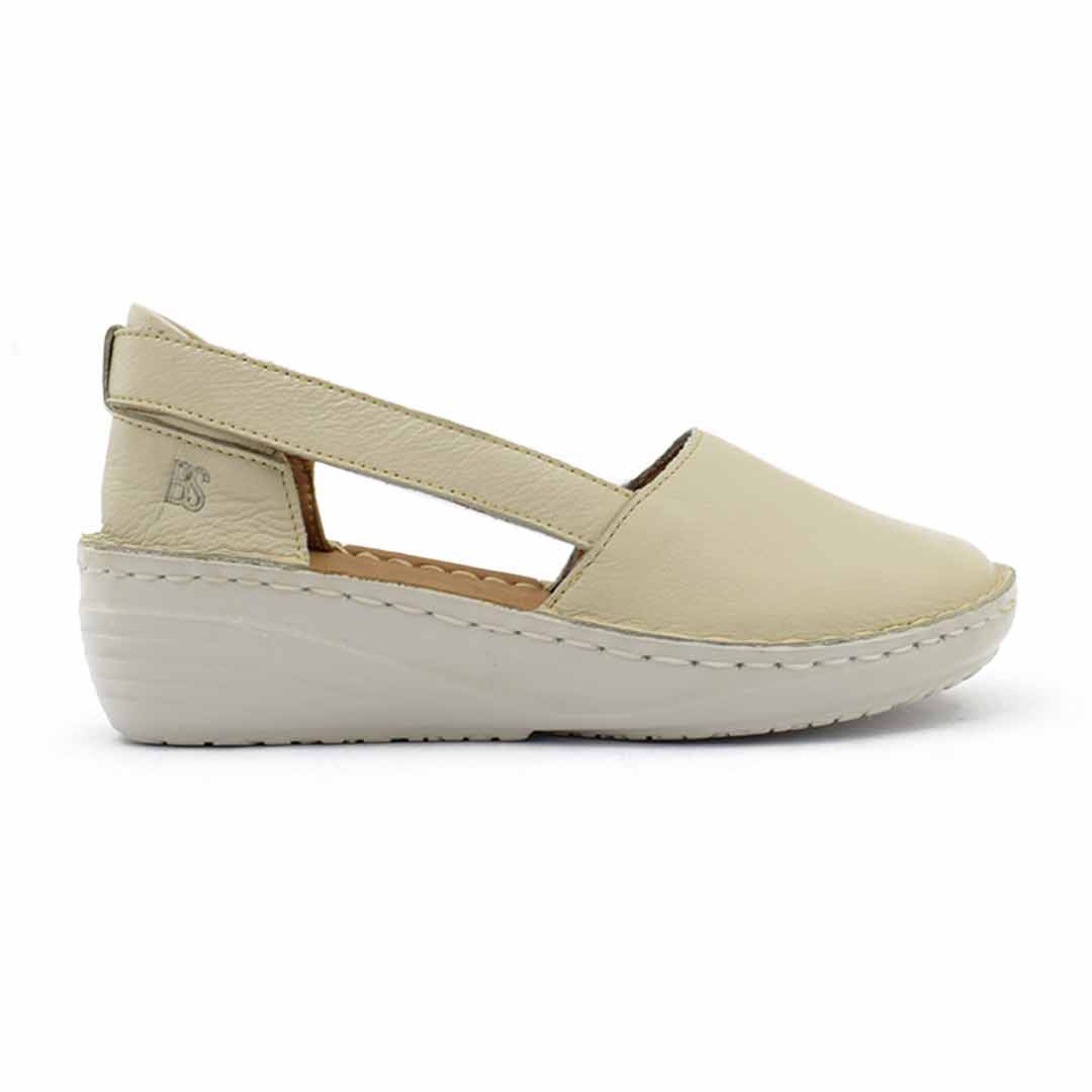 Zapatos cuero mujer Nuria beige - Imagen 3