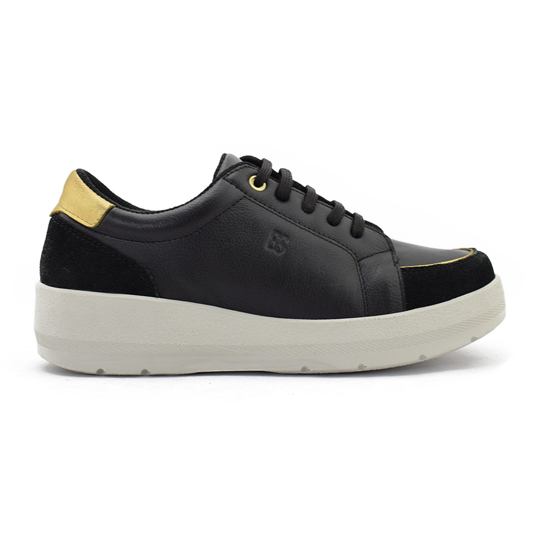 Zapatillas urbanas mujer Ines cuero negras