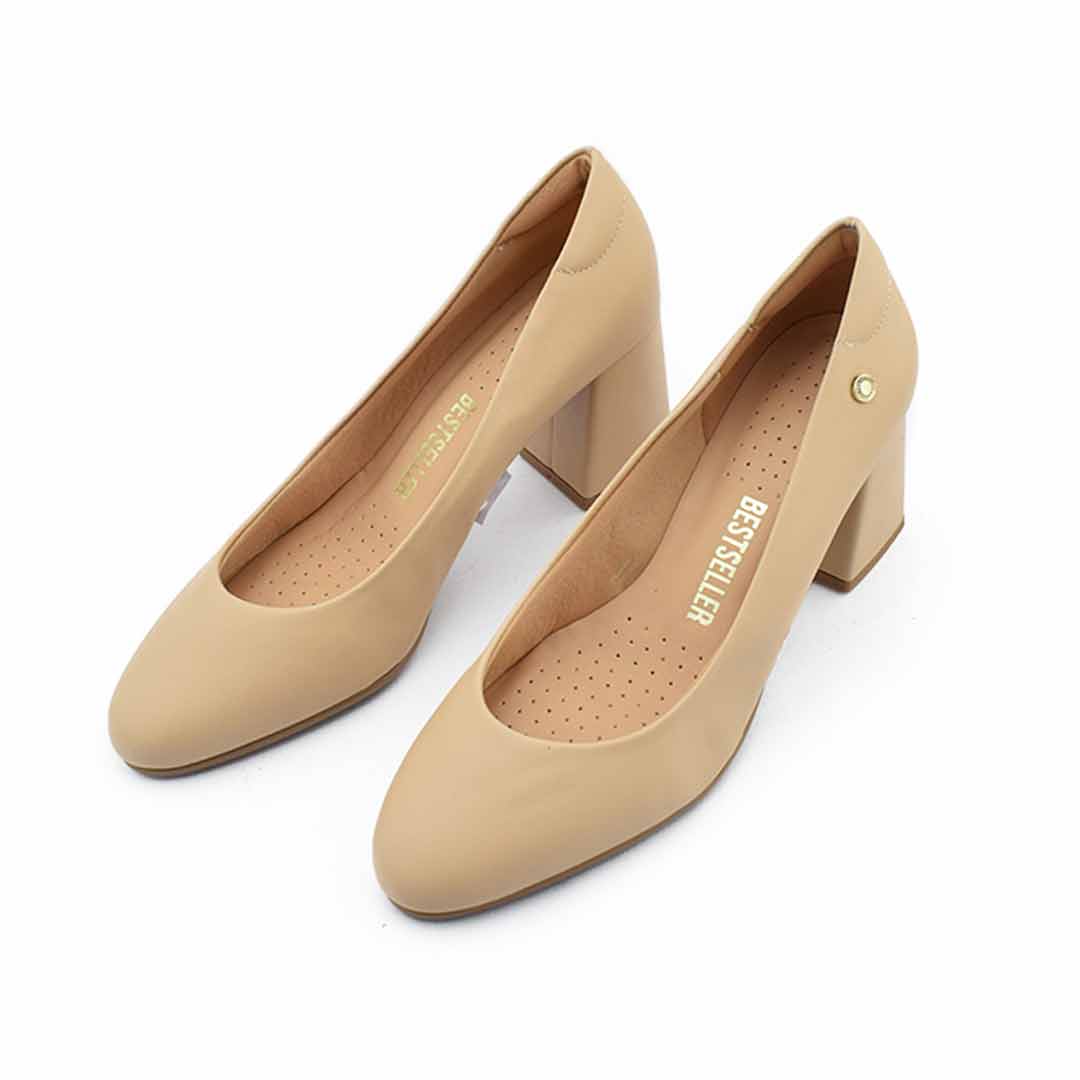 Stiletto taco ancho mujer Tina nude - Imagen 4