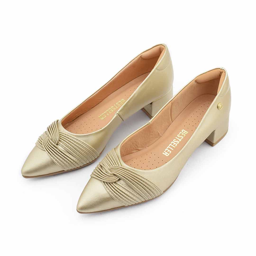 Stiletto taco bajo mujer Oriana champagna - Imagen 3