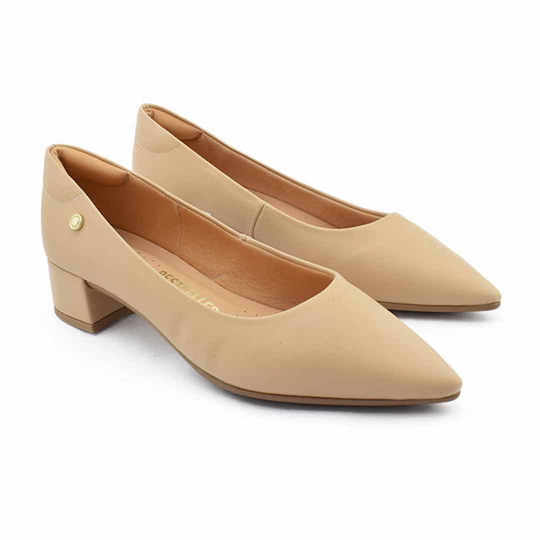 Stiletto taco bajo confort Lilith nude - Imagen 3