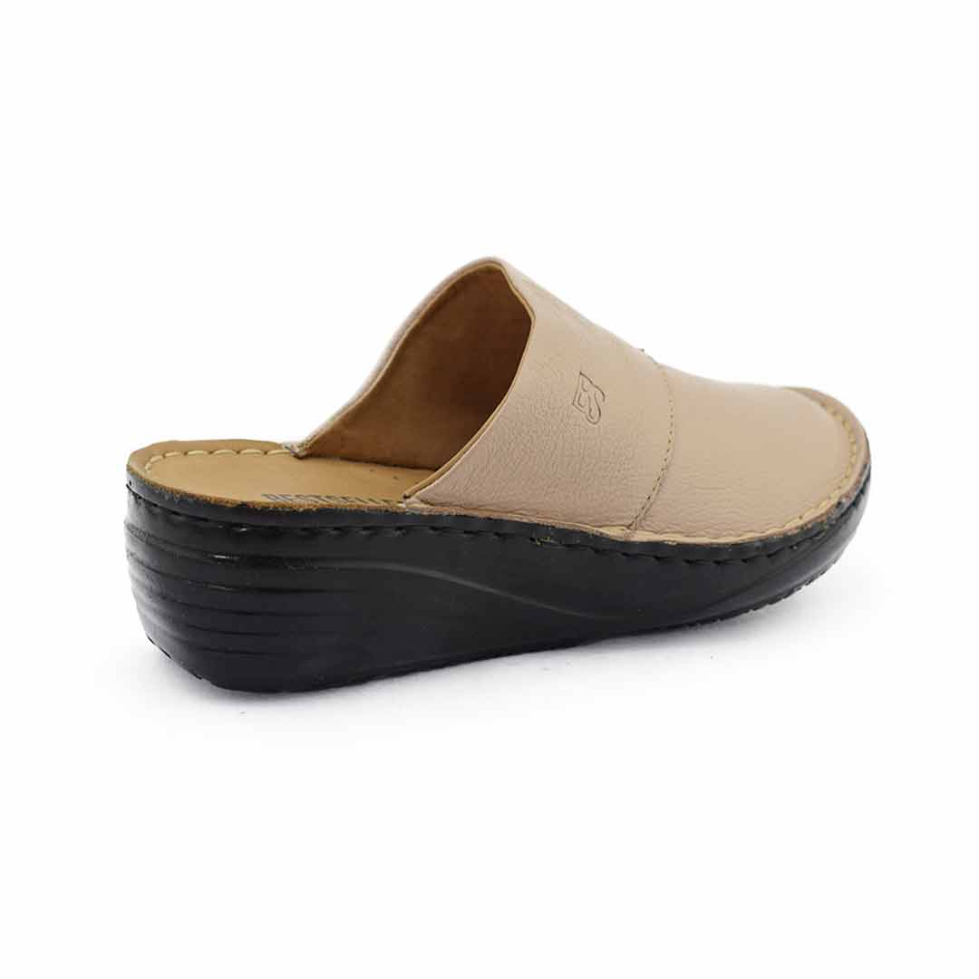 Zueco cuero mujer Vega nude - Imagen 4