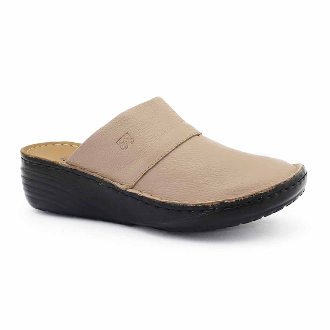 Zueco cuero mujer Vega nude - Imagen 3