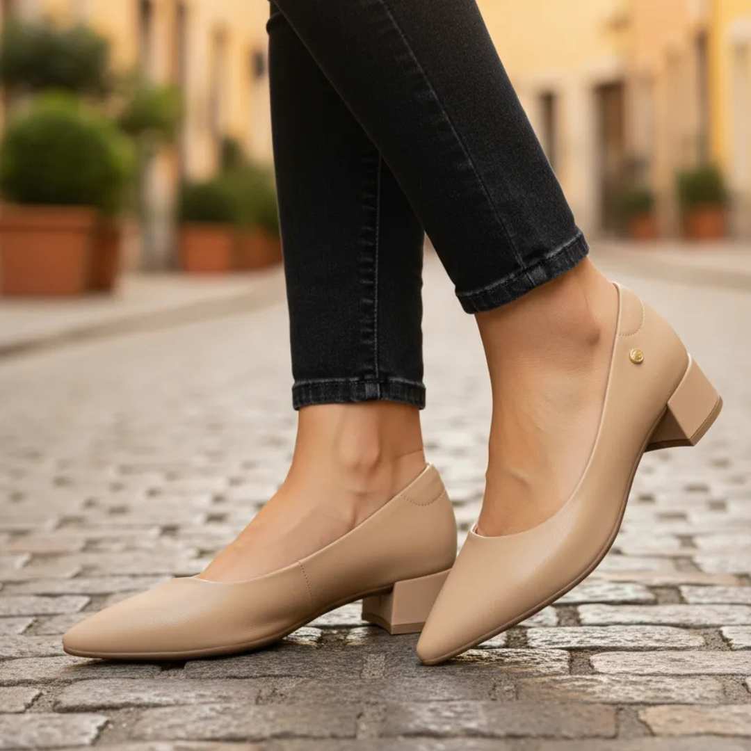 Stiletto taco bajo confort Lilith nude - Imagen 2