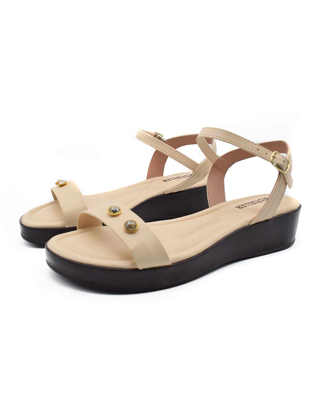 Sandalias mujer plataforma baja Cady beige - Imagen 3
