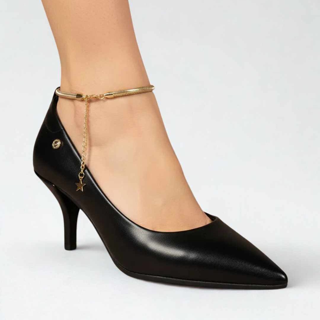 Stiletto taco fino mujer Zara negro