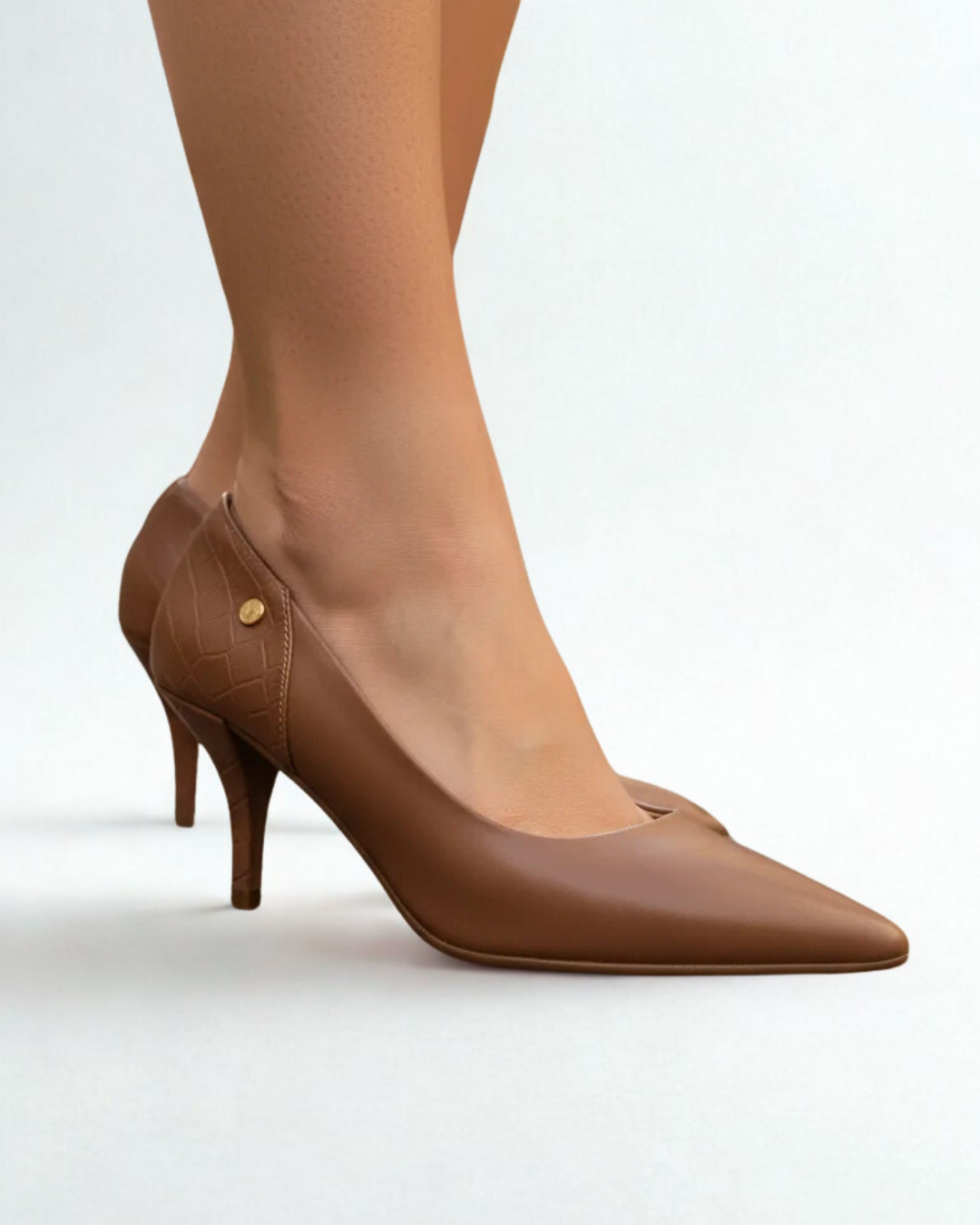 Stiletto taco fino mujer Lona marrones