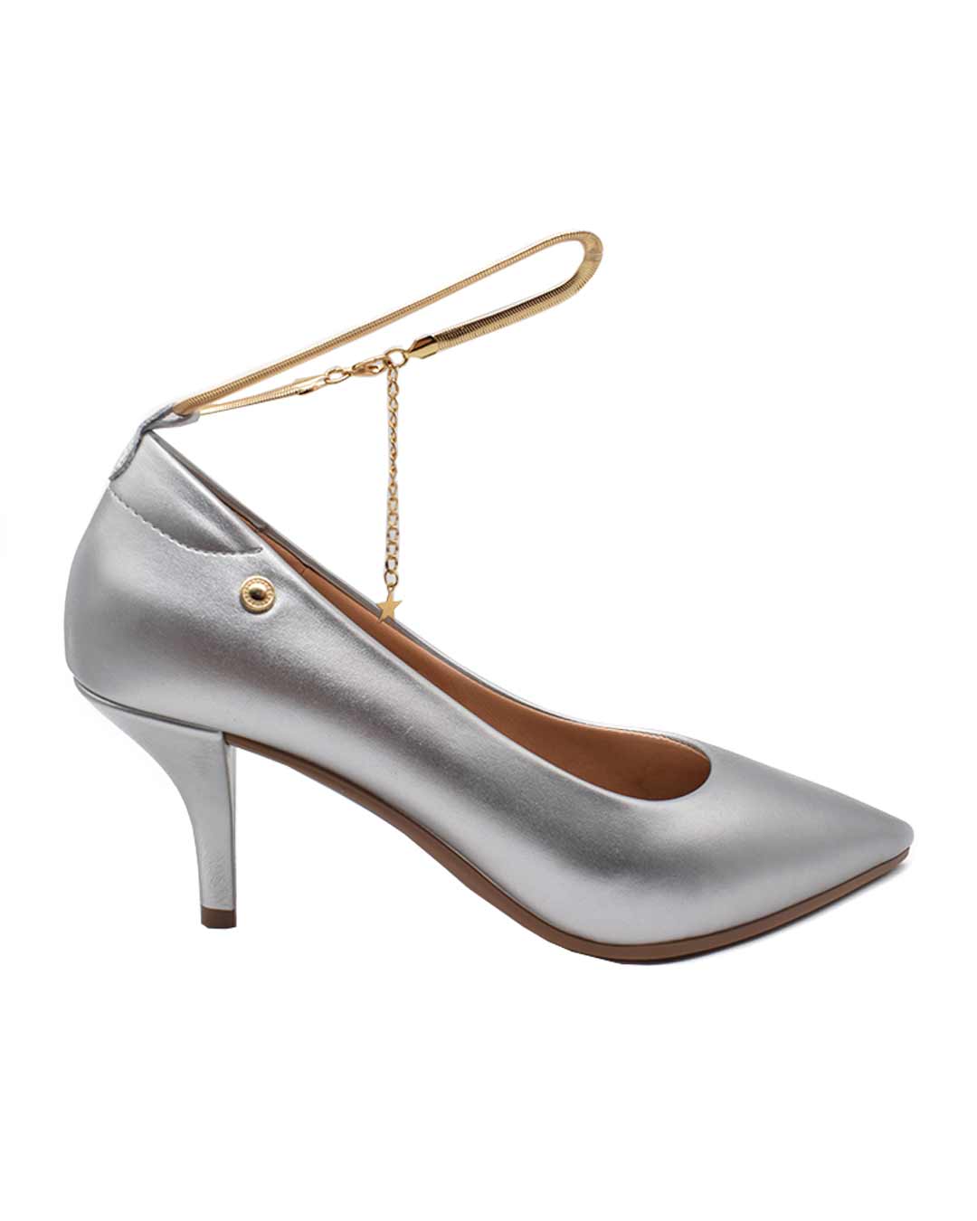 Stiletto taco fino mujer Zara plata - Imagen 4