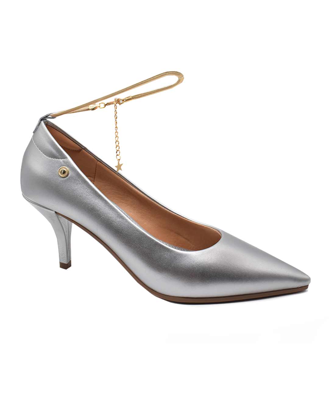 Stiletto taco fino mujer Zara plata - Imagen 5
