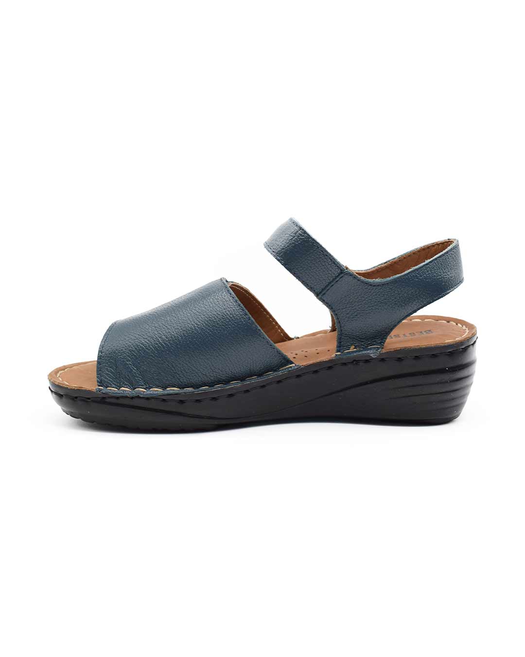 Sandalias mujer confort Elia cuero azul - Imagen 5